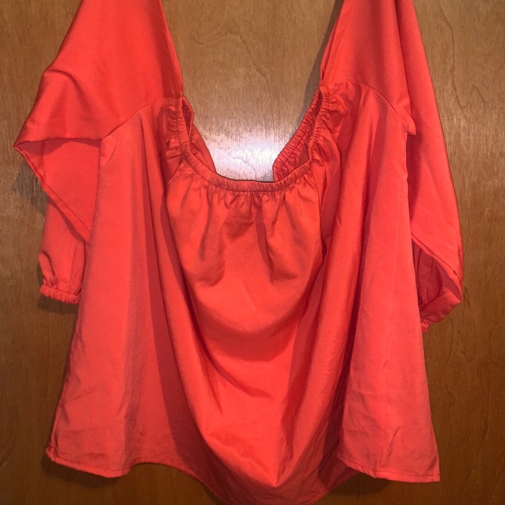 *SOLD* Orange off the shoulders blouse